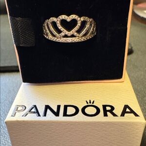 Pandora Silver Heart Tiara Ring